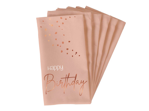 Serwetki urodzinowe różowe Happy Birthday - 33 cm - 10 szt.