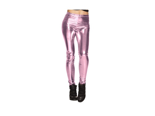 Legginsy metaliczne jasnoróżowe