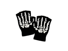 Wełniane rękawiczki kościotrupa bez palców