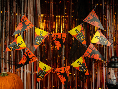 Baner flagi halloweenowy Nawiedzony Dom - 500 cm - 1 szt.