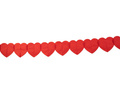 Girlanda papierowa Serca czerwone - 6 m - 1 szt.