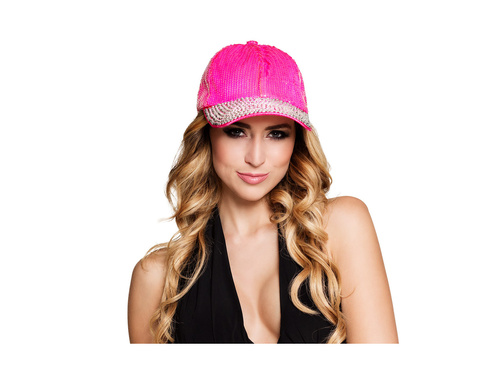 Czapka bling bling różowa