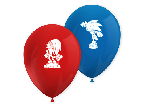 Balony urodzinowe Sonic - 28 cm - 8 szt