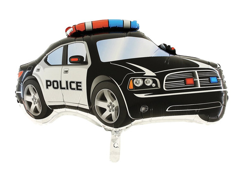 Balon foliowy Radiowóz czarny - 79 x 52 cm - 1 szt.