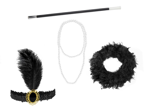 Zestaw Retro Czarny z Boa