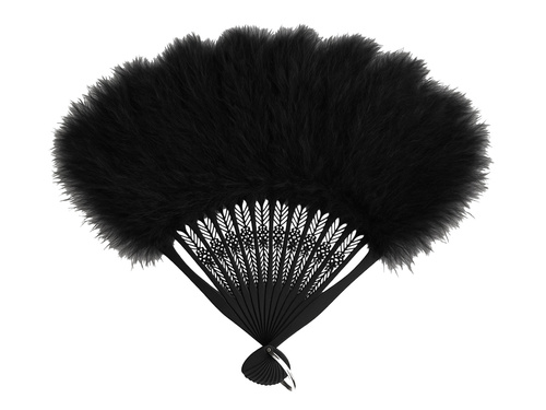 Wachlarz z piór czarny - 22 cm - 1 szt.