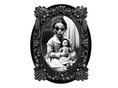 Obraz z przerażającą dziewczynką na halloween - 30x32 cm - 1 szt.