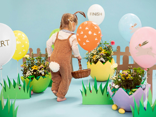 Balony lateksowe Wielkanocne Zajączki - 30 cm - 7 szt.