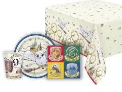 Zestaw obrus + kubeczki + talerzyki + serwetki papierowe Harry Potter - 33 szt.