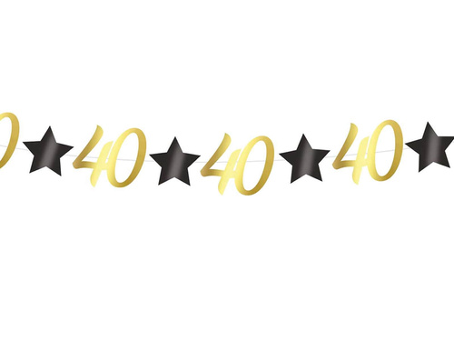 Girlanda na czterdzieste urodziny złota - 300 cm - 1 szt.