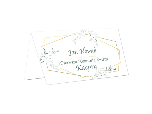 Winietki personalizowane składane na I Komunię Świętą - 15 szt.