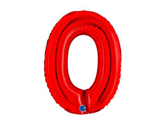 Balon foliowy cyfra 0 czerwony - 14" - 1 szt.