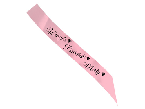 Szarfa personalizowana z imieniem na Wieczór Panieński - 140 cm - 1 szt.