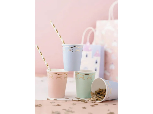 Kubeczki papierowe Kokardki - 220 ml - 6 szt.