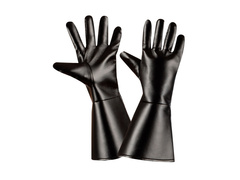 Czarne rękawiczki ze skóropodobnego materiału