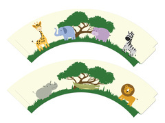 Papilotki na babeczki Safari - 6 szt.