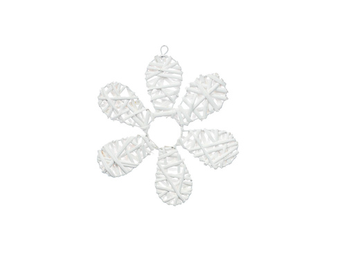 Kwiatek rattanowy biały - 20 cm - 1 szt.