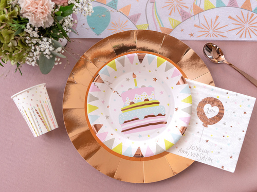 Kubeczki papierowe Świeczki Happy birthday - 270 ml - 10 szt.