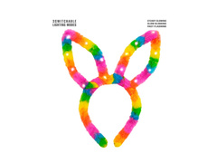 Świecące tęczowe uszy królika