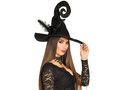 Kapelusz czarownicy czarny z piórami na Halloween - 1 szt.