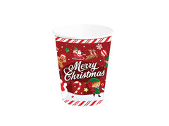 Kubeczki papierowe na Święta Bożego Narodzenia Merry Christmas - 240 ml - 6 szt.