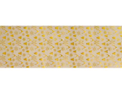Dekoracja bieżnik na stół na Boże Narodzenie - beżowy - 28 cm x 275 cm - 1 szt.