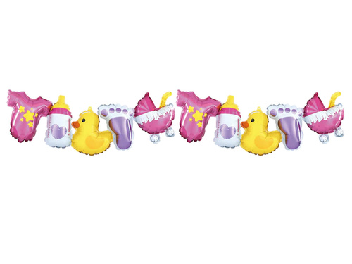 Girlanda balonowa na baby shower różowa - 206 x 34 cm - 1 szt.