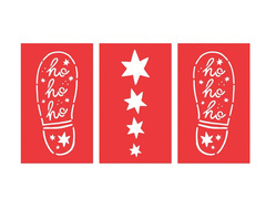 Szablon Ślady stóp Świętego Mikołaja - 3 szt.