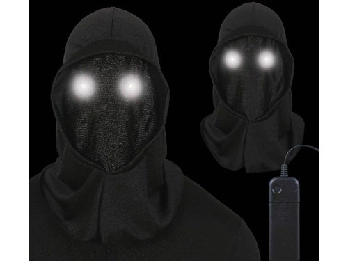 Czarny kaptur ze świecącymi oczami - 1 szt.