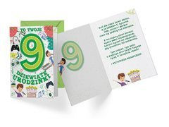 Kartka urodzinowa z kopertą na dziewiąte urodziny Muzyka - 1 szt.