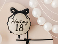 Balon foliowy z kokardą Happy "18" - 47,5 x 45 cm - 1 szt.