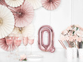 Balon foliowy litera "Q" różowo-złota - 35 cm