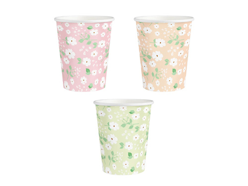 Zestaw kubeczki + talerzyki papierowe Łąka - 12 szt.