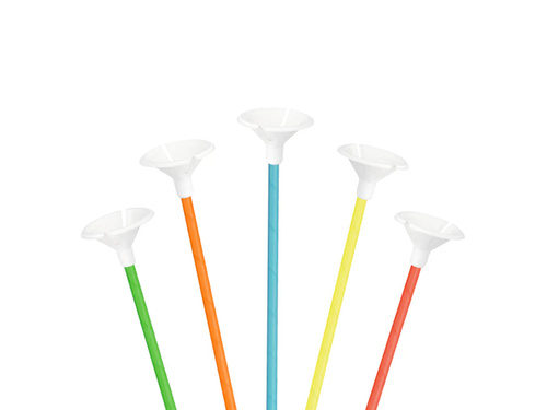 EKO Patyczki papierowe z zatyczkami do balonów - mix kolorów - 10 szt.