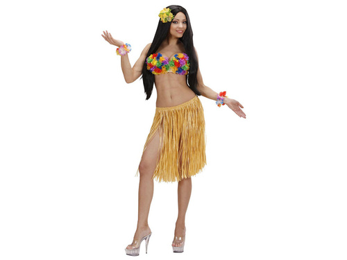 Spódniczka hawajska krótka słomkowa - 55 cm - 1 szt.