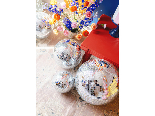 Kula dyskotekowa lustrzana srebrna - 20 cm - 1 szt.