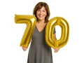 Balony foliowe cyfra 70 złote - 86 cm - 2 szt.