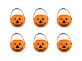 Wiaderko Dynia na Halloween - 7 cm - 6 szt.