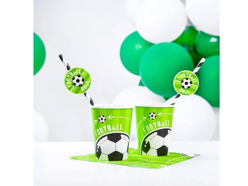 Kubeczki papierowe Piłka Nożna - 220 ml - 6 szt.