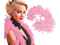 Boa z piór - różowe - 180 cm