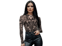 Bluzka z efektem tatuażu  - 1 szt.