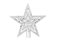 Gwiazda choinkowa srebrna z brokatem - 1 szt.