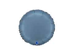 Balon foliowy okrągły satynowy niebieski Jeans - 14" - 1 szt.
