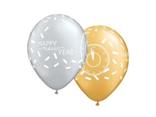Balony Happy New Year - 28 cm - 5 szt.