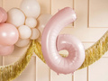 Balon foliowy jasnoróżowy cyfra 6 - 72 cm - 1 szt.
