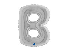 Balon foliowy literka B srebrny - 40" - 1 szt.