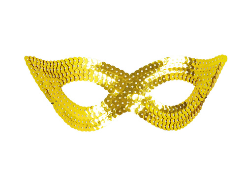 Cekinowa maska karnawałowa złota - 1 szt.