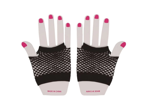 Rękawiczki z czarnej siatki krótkie - 1 para