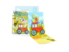 Kartka urodzinowa dla dziecka Farma - 1 szt.