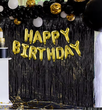 Kurtyna - zasłona na drzwi czarna metaliczna - 100 x 250 cm